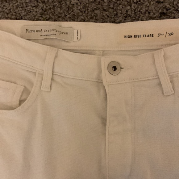 Pilcro and The Letterpress by Anthropologie High Rise Flare White Jeans - Picture 4 of 9